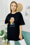 155446 Oversize Baskili Kisa Kol Tshirt